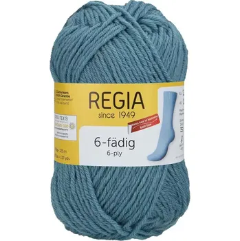 Příze Regia 6-ply Uni 50g Kouřově modrá 1062 (Ponožková příze Regia 6-ply Uni 50g 1062 Rauchblau)