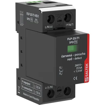 Přepěťová ochrana kombinovaný svodič bleskových proudů, vhodné pro systémy TN a TT, instalace na vstupu do budovy, 25 kA (10/350), dálková signalizace poruchy