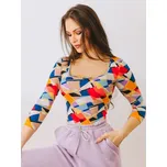 Dámské triko s výstřihem HELA VS-DT1906 geometrický vzor, VELIKOST M