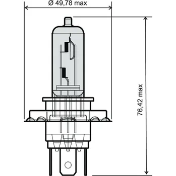 Autožárovka RMS Přední světlo 246510052 H4 12V 60/55W blue