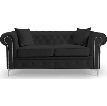 Sedací souprava Rozkládací pohovka Roma Chesterfield II Černá