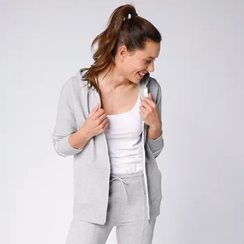 Pánská mikina Blancheporte Dvoubarevná moltonová mikina na zip, s kapucí šedý melír/bílá 50