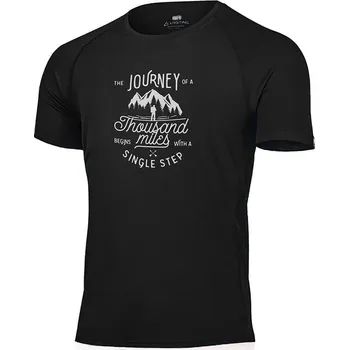 Pánské tričko JOURNEY pánské merino triko s tiskem JOURNEY modré - Černá 9090 / XL / Černá