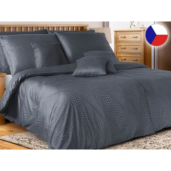 Povlečení Damaškové povlečení EXCELLENT 220x200, 2x 70x90 GEON Geometrika antracit