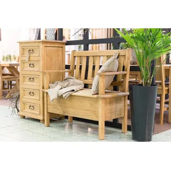 Jídelní stůl ARTEN (NANO Systems s.r.o.) Rustikální jídelní lavice POPRAD SIL13B - borovice (světlý/tmavý vosk) VARIANTA PROVEDENÍ: (š x v x hl.): 100 x 96 x 53 cm