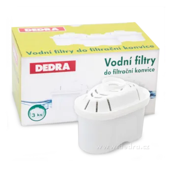 vodní filtr SYSTEMAT AQUA | sada 3 ks vodních filtrů do filtrační konvice | s aktivním uhlím pro čistou a chutnou vodu Dedra