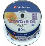 Verbatim DVD+R, DataLife PLUS 8,5 GB, 8x, cake box, 97693, 50-pack