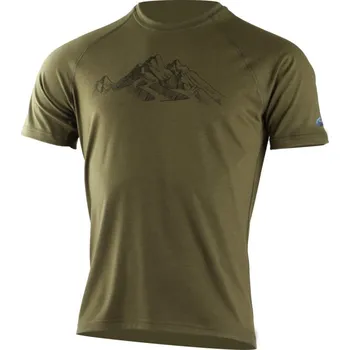 Pánská móda HILL pánské 100% merino triko - Zelená 6363 / XXXL / Zelená