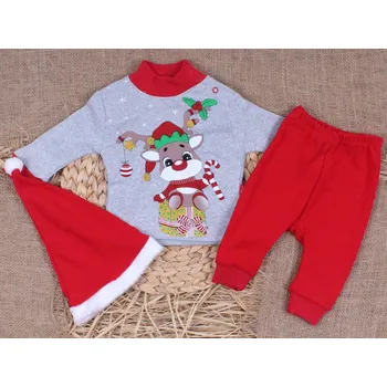 Kojenecká souprava 3D souprava tričko, tepláčky a čepička Sobík 62