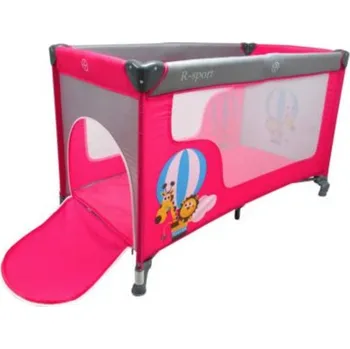 Dětská postýlka Mamido Skládací cestovní postýlka K2 růžová