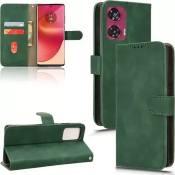 Pouzdro na mobilní telefon TT-TopTechnology Kožené pouzdro Motorola Edge 50 Fusion zelené, green, model knížka, řada CLASSIC, materiál syntetická kůže