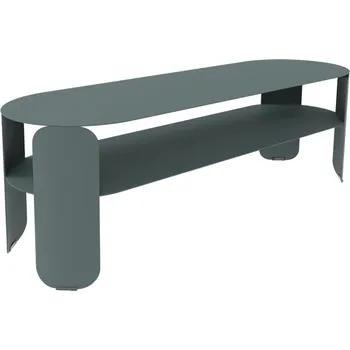 Zahradní stůl Šedý kovový zahradní konferenční stolek Fermob Bebop 120 x 40 cm