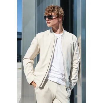 Pánská casual bunda Pánská bunda Barva: Béžová, Velikost: XXL, Střih: REGULAR FIT