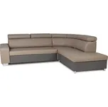 Kožená rohová sedací souprava Milo LUX, pravá, cappuccino / šedá (u18/u 25)