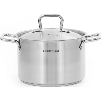 Pánev Hrnec střední 7,2 l, průměr 240 mm, z nerezové oceli s pokličkou | TECHNICA, Gold Line