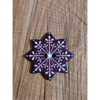 Knoflík Knoflík dekorační vločka hnědá tmavá