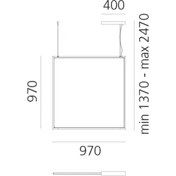 Artemide Discovery Square DALI hliník 3 000K - délka baldachýnu 40 cm hliník satinovaný LED 34 W celkem - Doprava zdarma