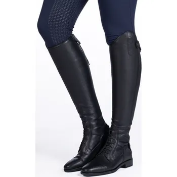 Jezdecká obuv HKM Vysoké jezdecké boty kožené -Titanium Style- extra short,width XL black Velikost: 36