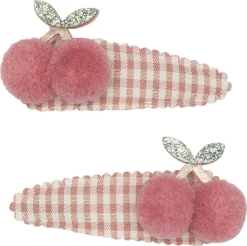 Mimi&Lula Kostkované sponky s třešinkami Mimi&Lula Gingham Cherry Clips