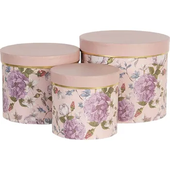 Úložný box Clayre & Eef - sada tří kloboukových krabic 64742