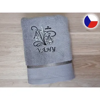 Osuška Luxusní osuška se znamením VÁHY 450g šedá/šedá