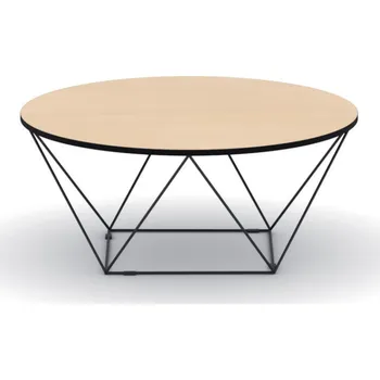 Konferenční stolek Kulatý konferenční stůl WIRE, průměr 105 cm, buk