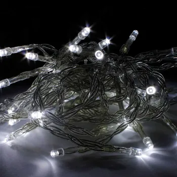 Vánoční dekorace Řetěz na baterie studená bílá 30 LED 4,5 m venkovní s časovačem