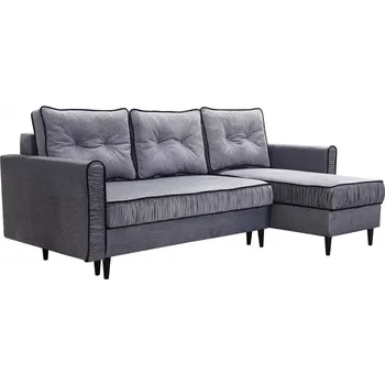 Sedací souprava Rohová sedací souprava Falax, šedá (Rosiario 21/lem černý/wenge)