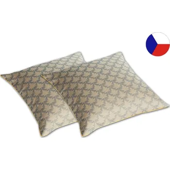 Dekorativní polštářek Damaškový dekorační polštářek 40x40 EXCELLENT GRACE Listy sasanek šedožluté