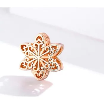 Přívěsek Prosperk Korálek na náramek sněhová vločka zlatá S1814