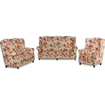 Sedací souprava Sedací souprava Provence AS 3+2+1, béžová - vzor květy/wenge (2108)