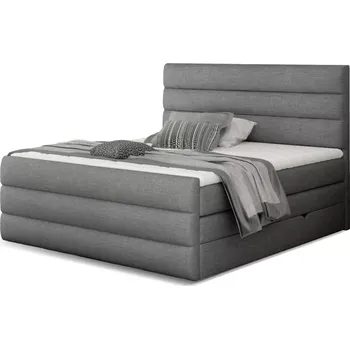 Postel Kontinentální boxspring postel Carmen, šedá 160x200cm (sawana 05/ Cand 09)