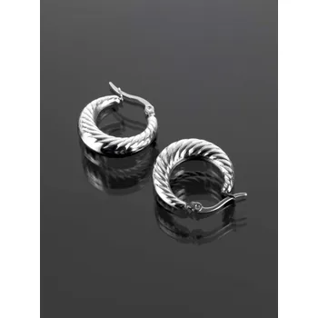 Náušnice Prosperk Náušnice z oceli kruhy zdobené S0900