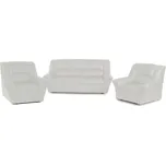 Kožená sedací souprava DUBAJ LUX 3+1+1, bílá (U-1)