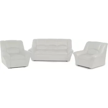 Sedací souprava Kožená sedací souprava DUBAJ LUX 3+1+1, bílá (U-1)