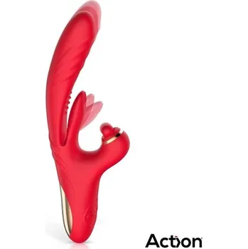 Vibrátor Action Limbe, silikonový vibrátor na bod G a klitoris 26,5 x 3,3 cm