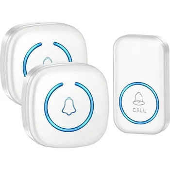 Domovní zvonek Cacazi Bezdrátový zvonek A6 - sada 2× přijímač + 1× tlačítko, bílý