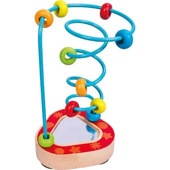 Dřevěná hračka Bino Dřevěný labyrint s korálky a zrcadlem