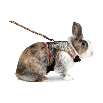 Postroj pro psa Nylonový postroj FLAMINGO L pro králíky + vodítko