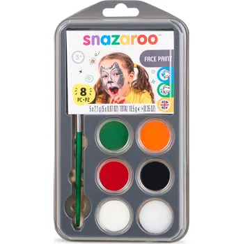 Speciální výtvarná barva Obličejové barvy 5x2 ml, houbička a štětec - Hallowen