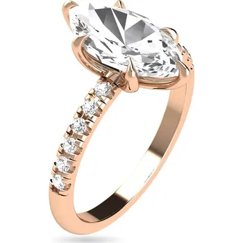 Prsten Diamantová obruč z růžového zlata pro 2ct diamant Jordana, 14K CSTM3PR-200 + dárkové balení LUXUS zdarma