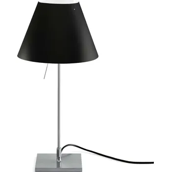 Lampička Luceplan Costanzina stolní lampa hliník, černá - stínidlo - Ø 26 cm, výška 17 cm; noha - 14 x 14 cm černá, hliník 1 x 42 W - Doprava zdarma