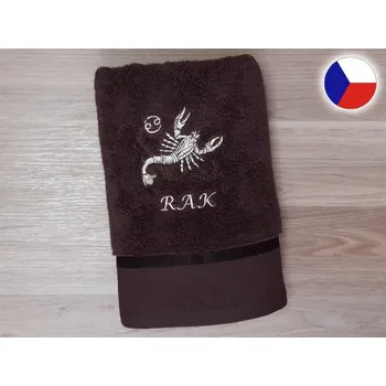 Ručník Luxusní ručník se znamením RAK 450g tmavě hnědá/hnědá