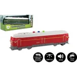 Lokomotiva/Vlak plast 23cm na baterie se zvukem se světlem 2 barvy