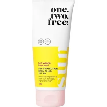 Přípravek na opalování Onetwofree! Pece-o-plet Pece-o-pokozku-na-slunciSun Protection Body Fluid SPF 30 200 ml (2&nbsp;965,00 Kč / 1 l)