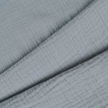 Látka mušelin/dvojitá gázovina Leia šedomodrá