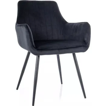 Jídelní židle Židle jídelní s opěrkami černá APPLE VELVET