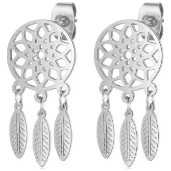 Náušnice Prosperk Náušnice ocelové pecky lapače snů puzetové S3891