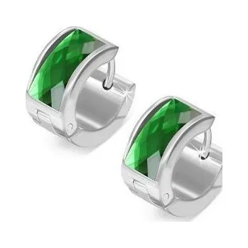 Náušnice Prosperk Náušnice kroužky ocelové zelené S1947