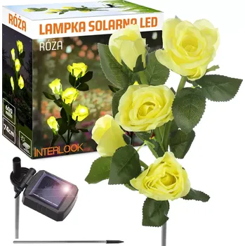 Dekorativní svítidlo Interlook FLD-35-ŽLUTÁ | LED solární zahradní lampa Žluté růže | 74 cm, 600 mAh
